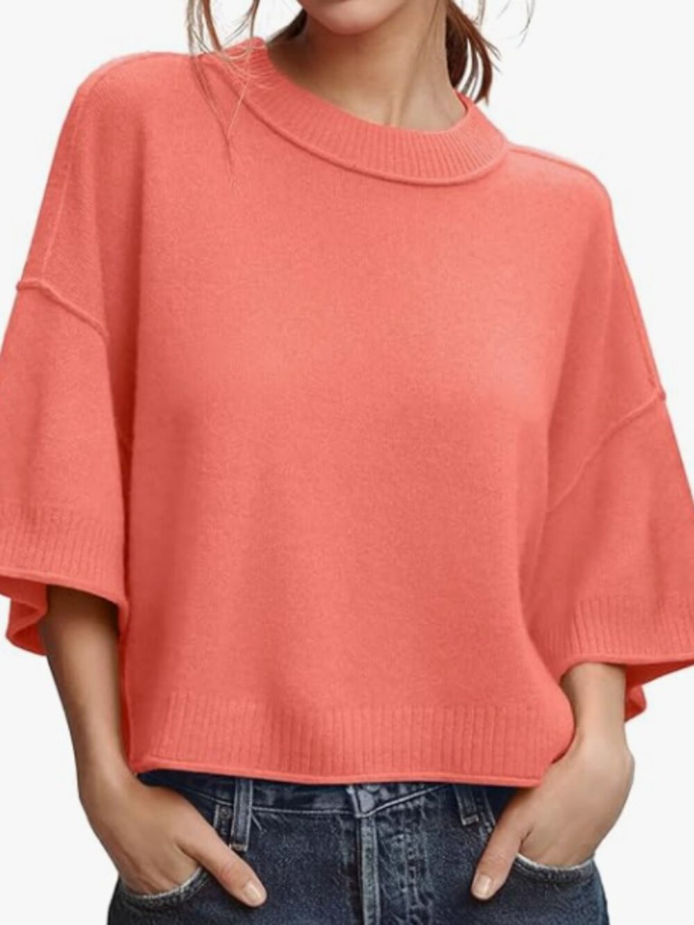 Oversized Summer Short Sleeve Sweater, XL Brand New